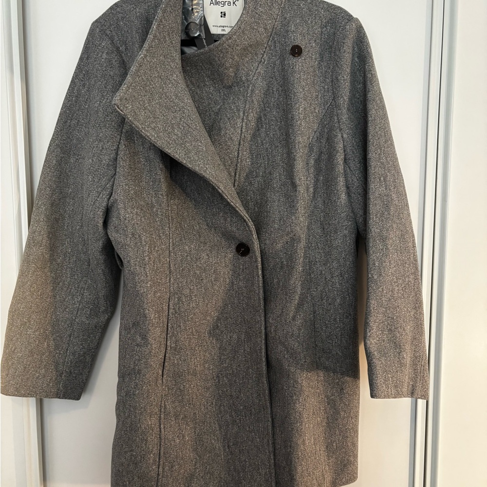 Allegra K Gray Trench Coat Elegant Design